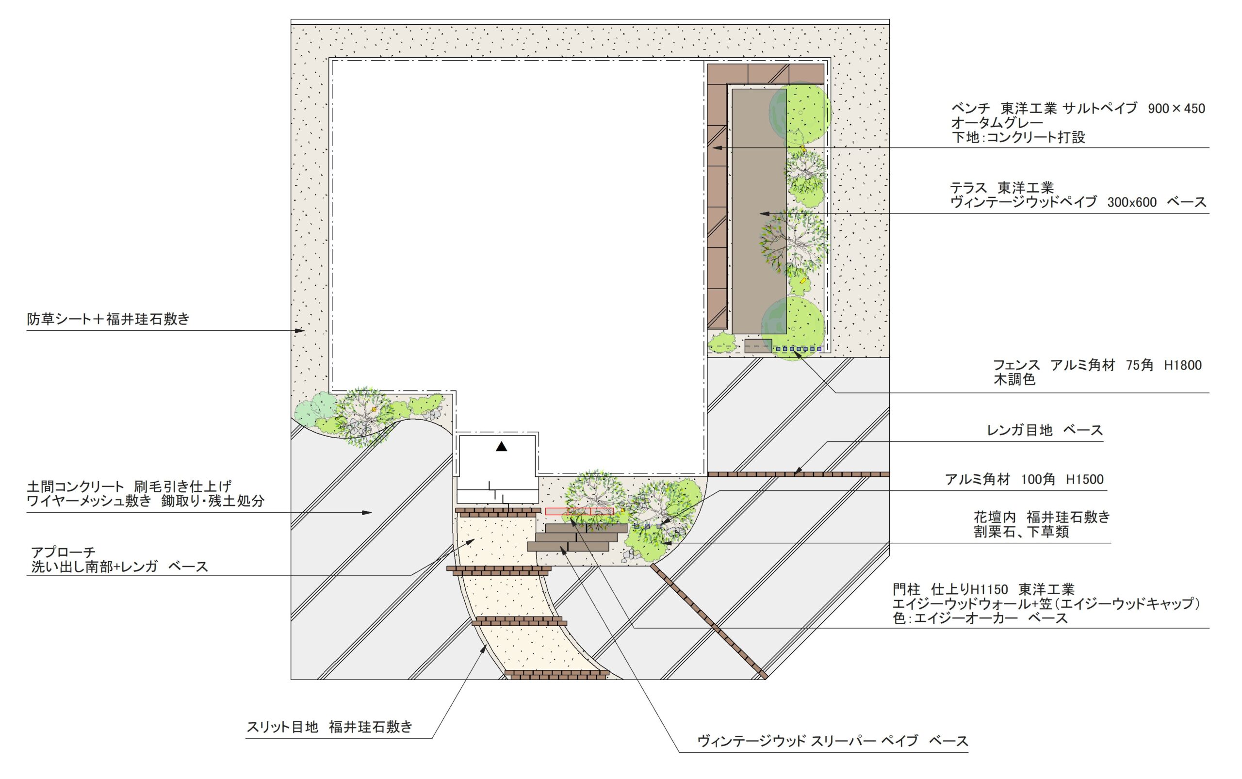 石川県エクテリアプラン　金沢市外構平面図　金沢市デザインプラン